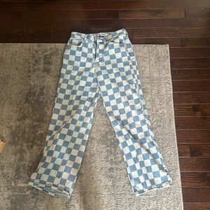 PTCL blue&white checkered jeans